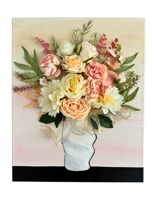 Blissful Blooms Bouquet Art on Canvas 16 x 20 3D Artwork for Your Home or Office