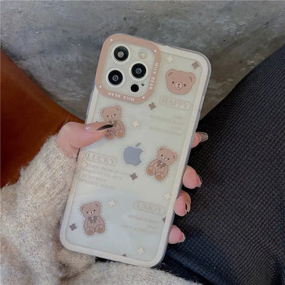 Chocolate Bear Art Transparent Phone Case